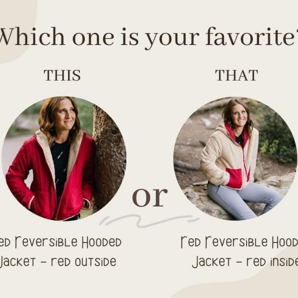Red Reversible Hooded Jacket - Picture 3 of 4